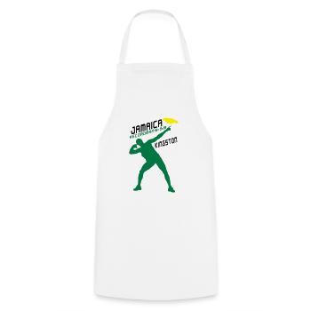 jamaica recordman kingston usain bolt - Tablier de cuisine - blanc - Devant - AI Model Male 185 dark (185cm)