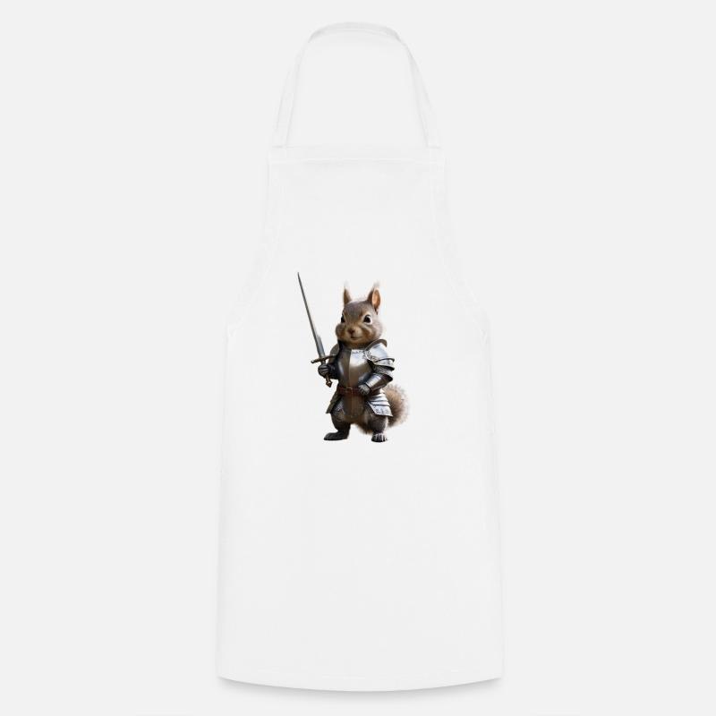 écureuil chevalier épée 1 - Tablier de cuisine - blanc