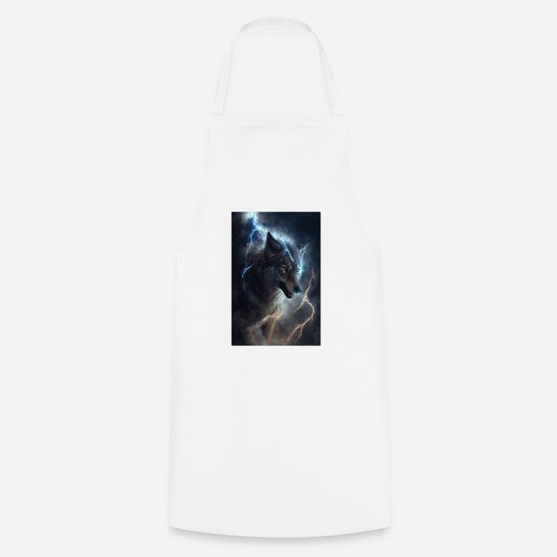 Wolf Blitz Thunder Epic Cool Epic Wolves - Tablier de cuisine - blanc