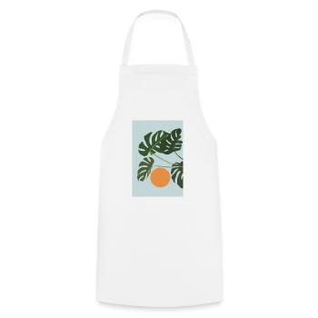 Monstera Coucher de soleil - Tablier de cuisine - blanc - Devant - AI Model Male 185 dark (185cm)