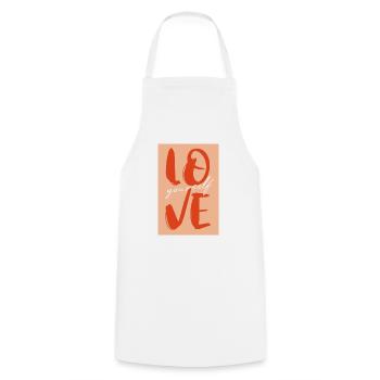 Love Yourself - Cooking Apron - white - Front - AI Model Male 185 dark (185cm)