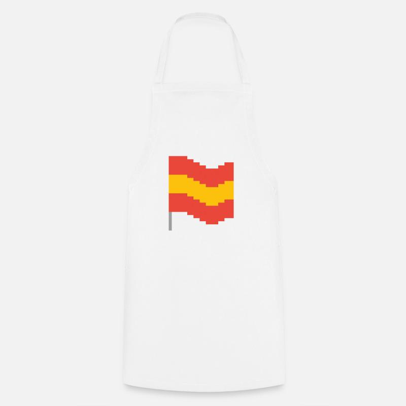 Art drapeau pixel Espagne - Tablier de cuisine - blanc