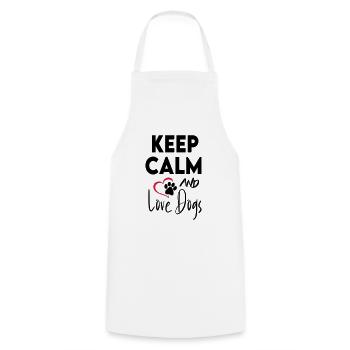 Keep Calm Love Dogs Dog Love Love - Cooking Apron - white - Front - AI Model Male 185 dark (185cm)