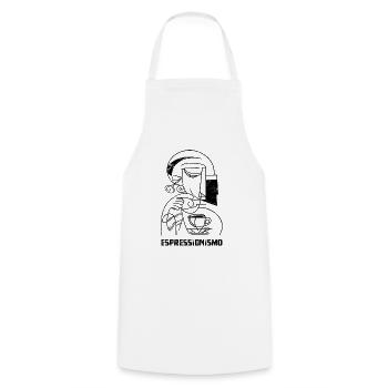 Espressionism - Espresso - Drinking Coffee - Cooking Apron - white - Front - AI Model Male 185 dark (185cm)