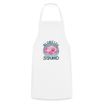Costume de Blobfish - Visage de poisson Blob laid - - Tablier de cuisine - blanc - Devant - AI Model Male 185 dark (185cm)