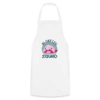 Costume de Blobfish - Visage de poisson Blob laid - - Tablier de cuisine - blanc - Devant - AI Model Male 185 dark (185cm)