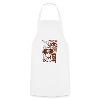 URSS Union soviétique Lénine don Poutine - Tablier de cuisine - blanc - Devant - AI Model Male 185 dark (185cm)