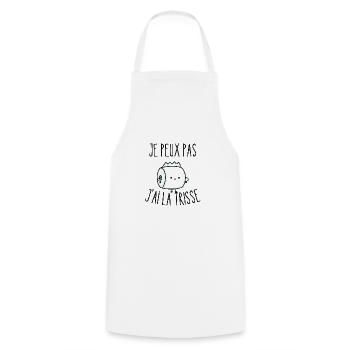 je peux pas j'ai la trisse - Tablier de cuisine - blanc - Devant - AI Model Male 185 dark (185cm)