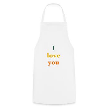 Je t'aime - Tablier de cuisine - blanc - Devant - AI Model Male 185 dark (185cm)