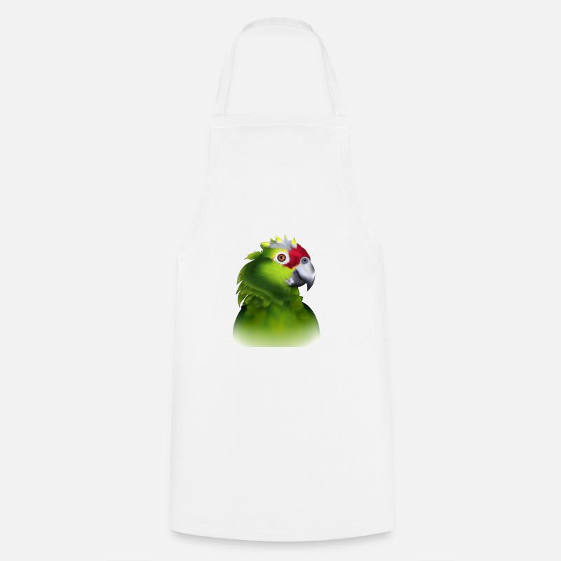 Parrot Illustration - Cooking Apron - white