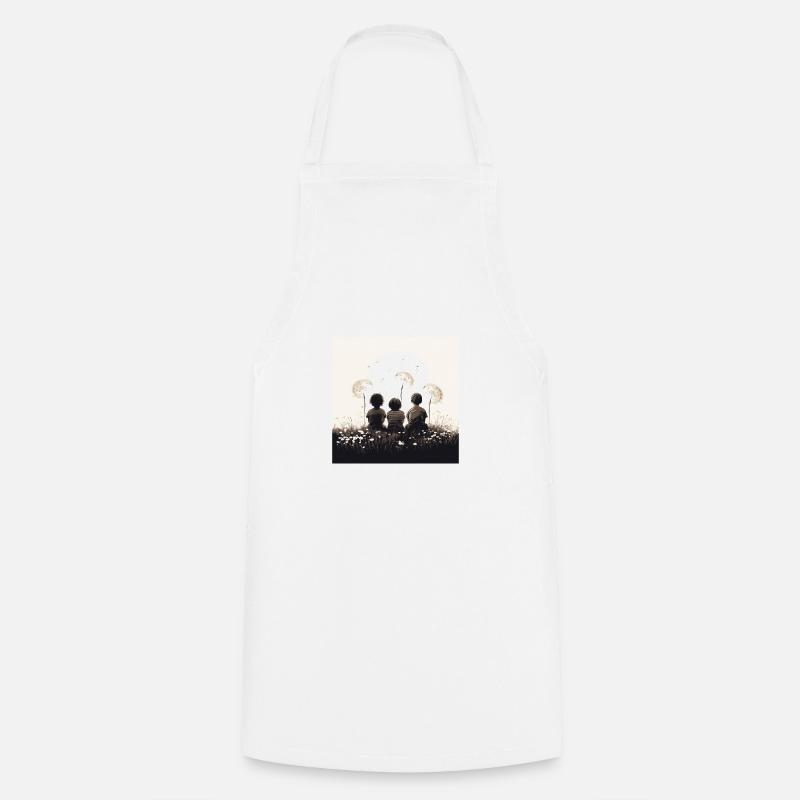 Trois petits oiseaux - Tablier de cuisine - blanc