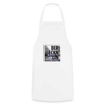 BER.FCKN.LIN square - Kochschürze - Weiß - Vorne - AI Model Male 185 dark (185cm)