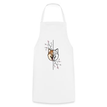 Shiba Inu - double side - Cooking Apron - white - Front - AI Model Male 185 dark (185cm)