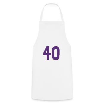 40. 40 YEARS. 40th ANNIVERSARY. 40TH ANNIVERSARY. - Cooking Apron - white - Front - AI Model Male 185 dark (185cm)