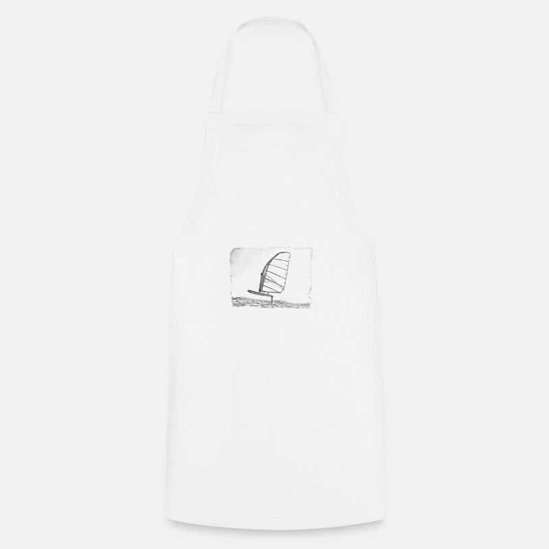 Windsurf Foil / Foiling Hand-Drawing Sketch - Tablier de cuisine - blanc