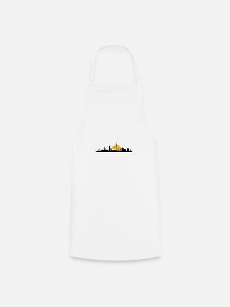 Skyline - Vieille ville du port de Hambourg - Tablier de cuisine - blanc