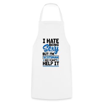 Scottish Scotland Scottish Flag Quote - Cooking Apron - white - Front - AI Model Male 185 dark (185cm)