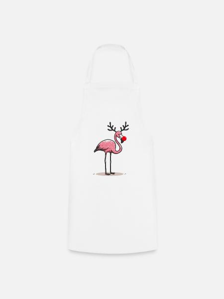 Weihnachts Flamingo - Forklæde - hvid