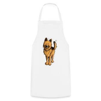 Lustiger Deutscher Schäferhund DSH Hund Comic - Kochschürze - Weiß - Vorne - AI Model Male 185 dark (185cm)
