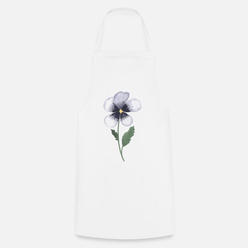 Pansy Violet - Tablier de cuisine - blanc