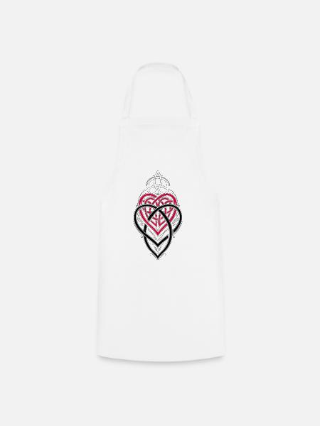 Mutterknoten Trinity Symbol Triqueta Triquetra - Kochschürze - Weiß