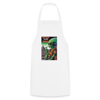 Grünes Alien Vape auf Mars - Kochschürze - Weiß - Vorne - AI Model Male 185 dark (185cm)