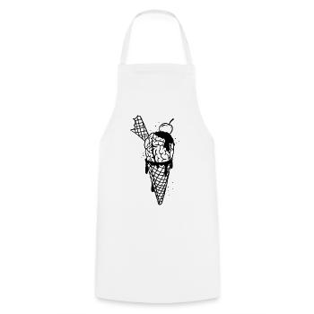 Brainfood 3 - Cooking Apron - white - Front - AI Model Male 185 dark (185cm)