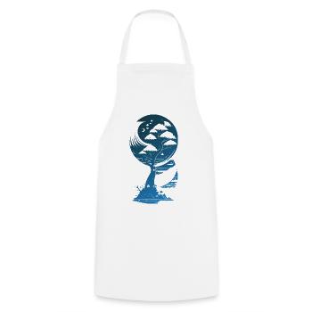 Arbre Mystique Fantastique au Clair de Lune - Tablier de cuisine - blanc - Devant - AI Model Male 185 dark (185cm)