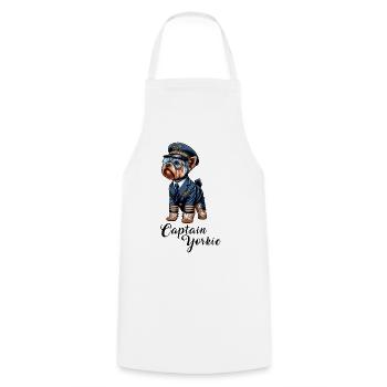 Yorkshire Terrier Pilot - Cooking Apron - white - Front - AI Model Male 185 dark (185cm)