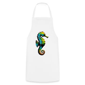 Hippocampe - Tablier de cuisine - blanc - Devant - AI Model Male 185 dark (185cm)