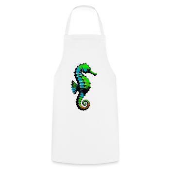 Hippocampe - Tablier de cuisine - blanc - Devant - AI Model Male 185 dark (185cm)