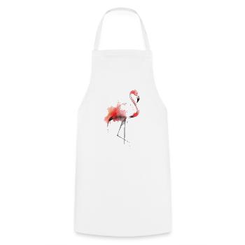 Flamingo Aquarelle - Tablier de cuisine - blanc - Devant - AI Model Male 185 dark (185cm)