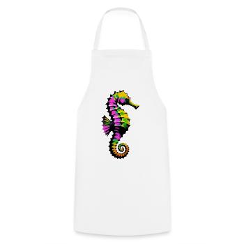 Hippocampe - Tablier de cuisine - blanc - Devant - AI Model Male 185 dark (185cm)