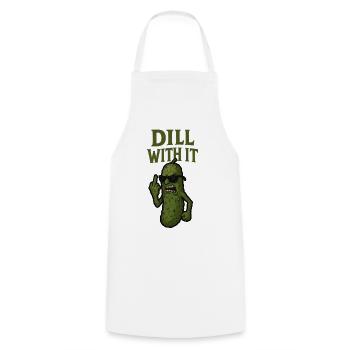 Dill With It Funny Pickle Illustration - Cooking Apron - white - Front - AI Model Male 185 dark (185cm)