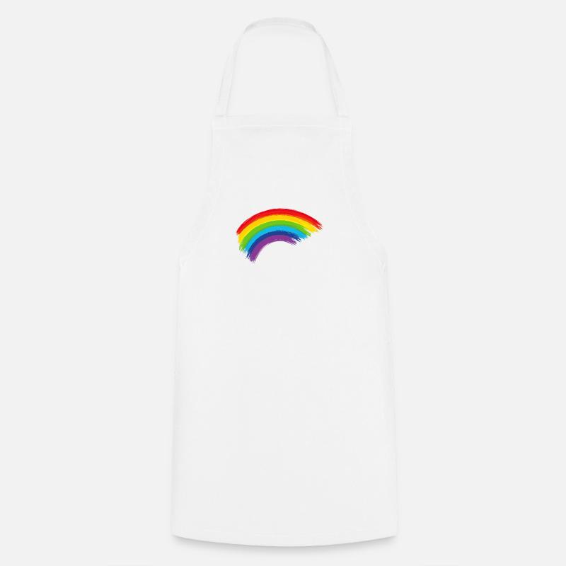 Rainbow Brush Sheet Hope Community - Cooking Apron - white