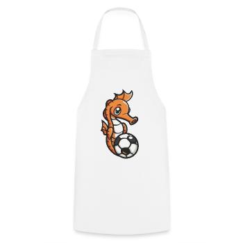 Soccer hippocampe - Tablier de cuisine - blanc - Devant - AI Model Male 185 dark (185cm)