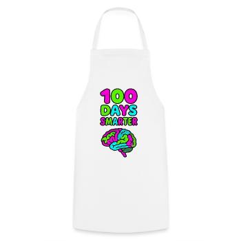 100 jours plus intelligents - Tablier de cuisine - blanc - Devant - AI Model Male 185 dark (185cm)