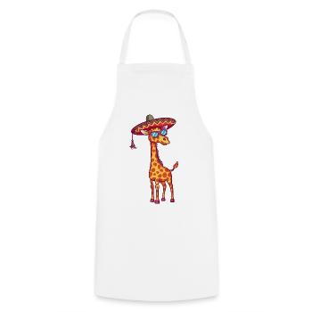 Giraffe Lustig Sombrero - Kochschürze - Weiß - Vorne - AI Model Male 185 dark (185cm)