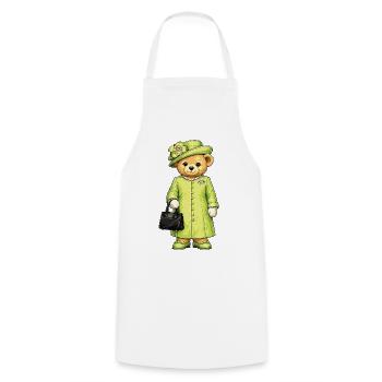 Royal Teddy Bear Design | Cute Vintage Teddy Bear - Cooking Apron - white - Front - AI Model Male 185 dark (185cm)