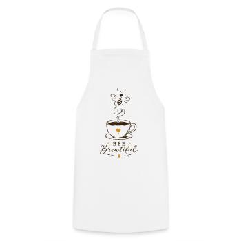 BEE Brewtiful Coffee Mug Design - Cooking Apron - white - Front - AI Model Male 185 dark (185cm)