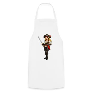 Pirate blond - Tablier de cuisine - blanc - Devant - AI Model Male 185 dark (185cm)