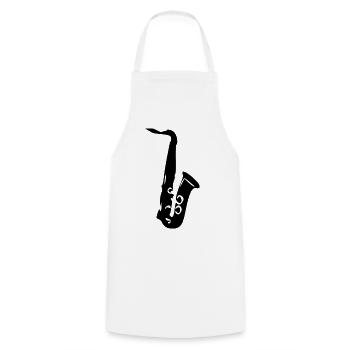 Saxophone Music Gift Musician - Cooking Apron - white - Front - AI Model Male 185 dark (185cm)