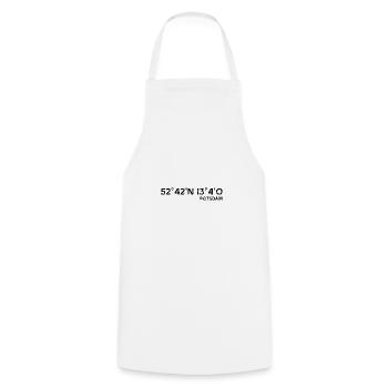 Potsdam Coordinates Souvenir Gift - Cooking Apron - white - Front - AI Model Male 185 dark (185cm)