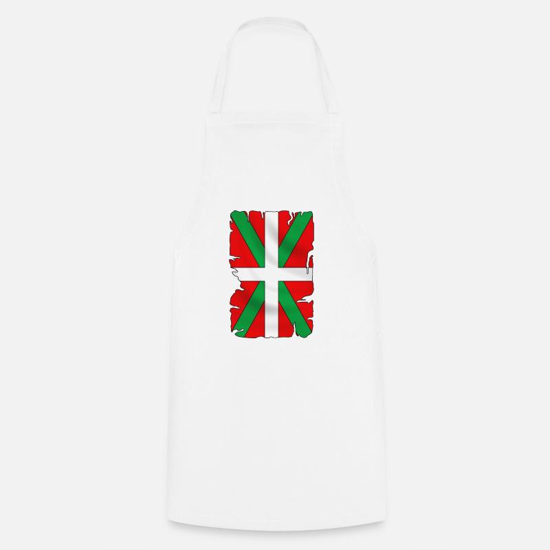 basque drapeau - ikurriña - Tablier de cuisine - blanc