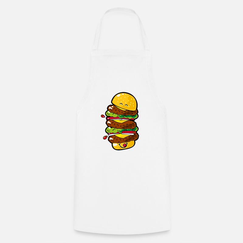 Smiley Big Burger - Cooking Apron - white