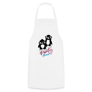 Pinguin Freunde Party Crew - Kochschürze - Weiß - Vorne - AI Model Male 185 dark (185cm)