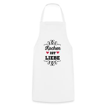 Kochen ist Liebe - Kochschürze - Weiß - Vorne - AI Model Male 185 dark (185cm)