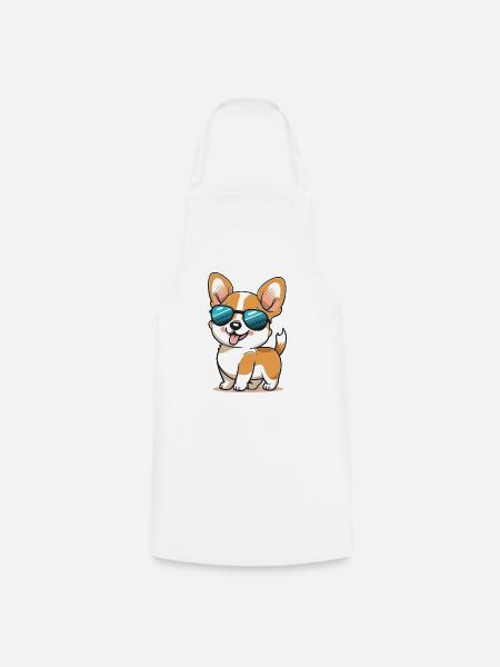 Süßer Hund Sonnenbrille - Kochschürze - Weiß
