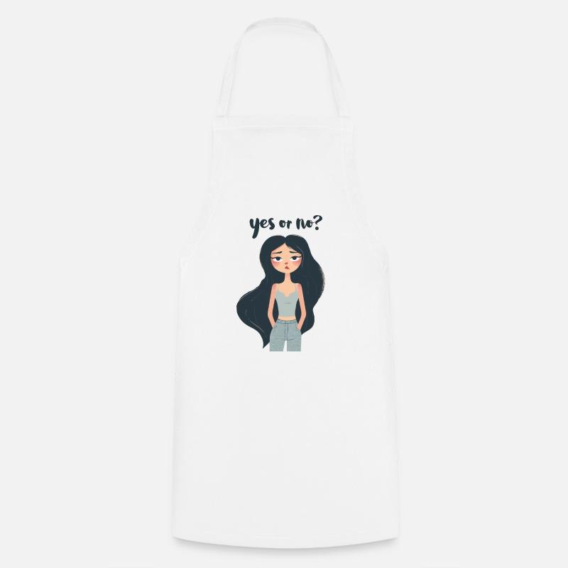 Yes or No? - Cooking Apron - white