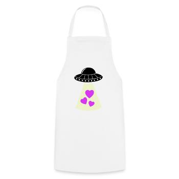 UFO Heart - Cooking Apron - white - Front - AI Model Male 185 dark (185cm)